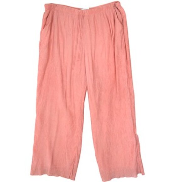 Abercrombie & Fitch Crinkled Gauze Wide Leg Pants XL Resort Flowy Hippie - Picture 1 of 9